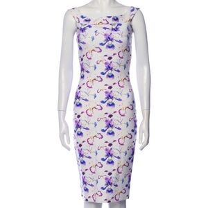 Chiara Boni Purple Floral Midi Dress